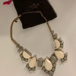 Kate Spade Ivory/Grey/Gold Statement Necklace